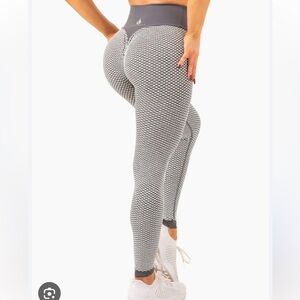 NWT Ryderwear Honeycomb scrunch seamless leggings grey size large